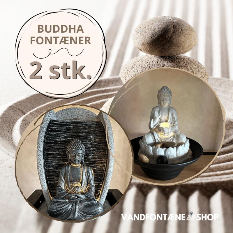 Buddha Vandfontæne med LED Lys Sæt