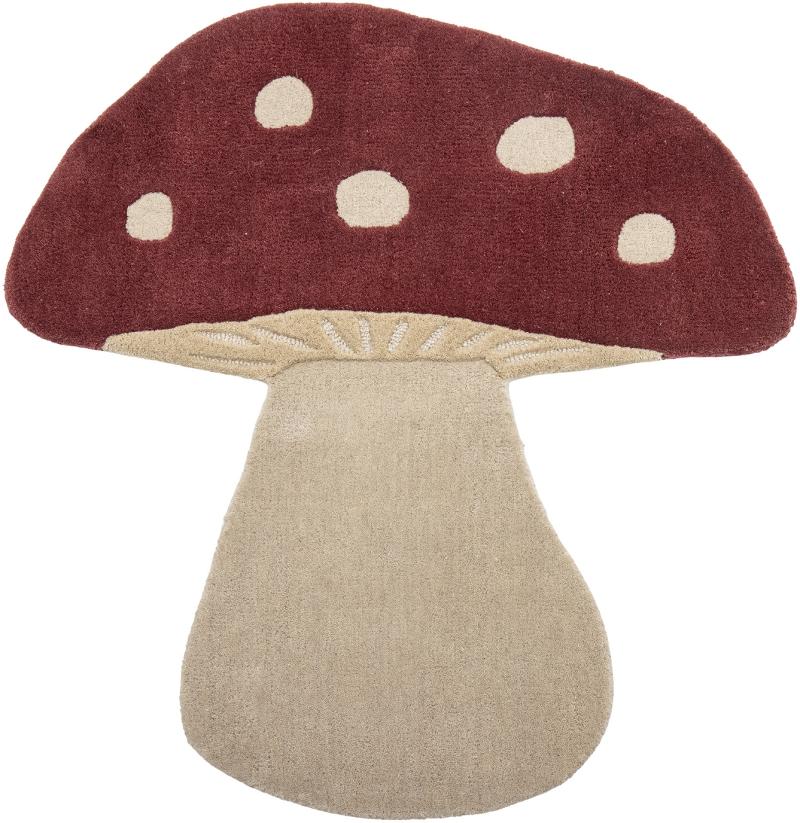 Mushroom Gulvtæppe i Rød - Charmerende til Børneværelset