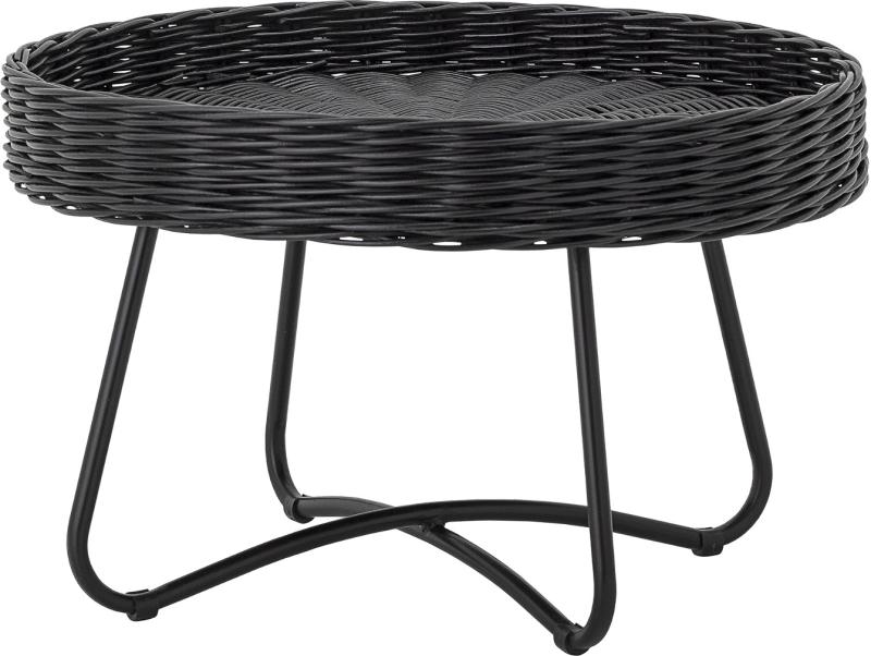 Hattie Sofabord i Sort Rattan – Elegant Design til Stuen