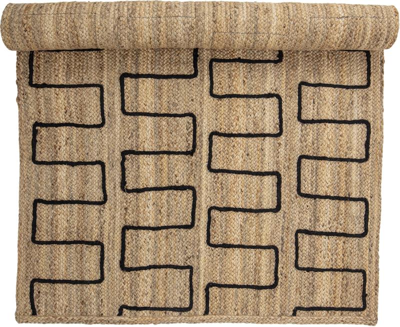 Dell Gulvtæppe i Brun Jute - Unikt og Rustikt Design