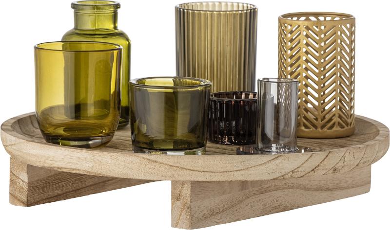 Sanga Fyrfadsstage Bakke i Naturglas - Elegance til Hjemmet