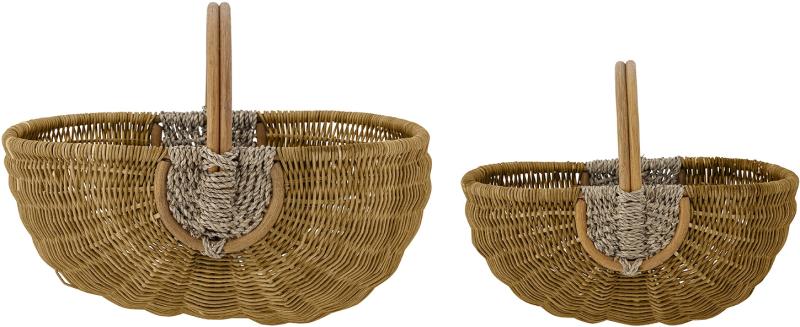 Vibber Kurv i Brun Rattan - Naturlig Opbevaring til Hjemmet