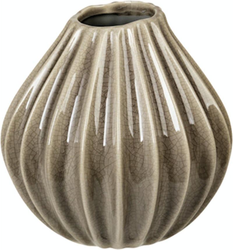 Bred Brun Vase i Keramik - Elegant Boligdekoration