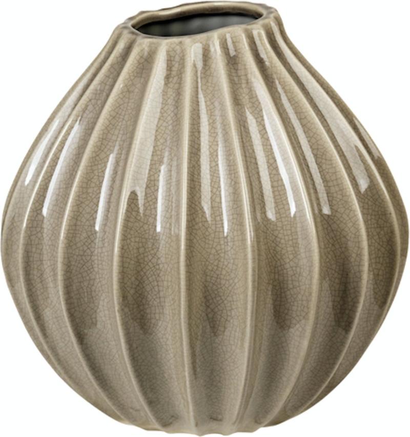 Bred Brun Keramikvase fra Broste Copenhagen