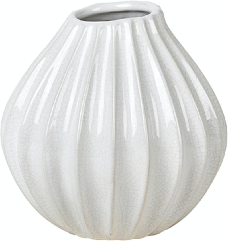 Bred Hvid Keramikvase fra Broste Copenhagen