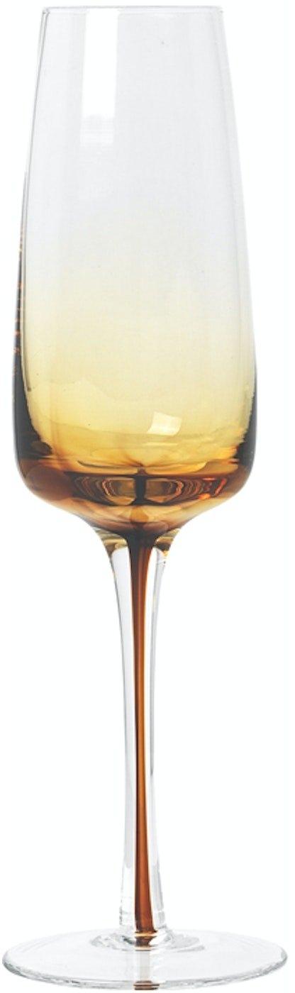 Amber Champagneglas i Klar Orange - Elegant Borddækning