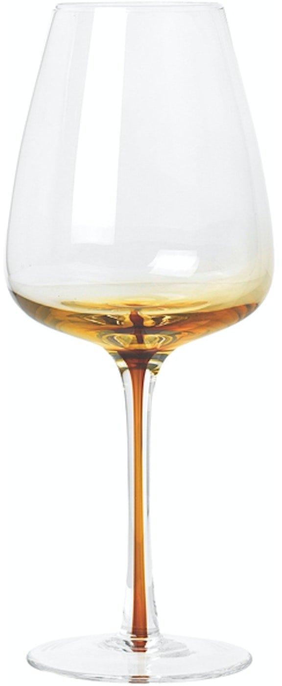 Elegant Amber Hvidvinsglas i Klar Orange - Broste Copenhagen