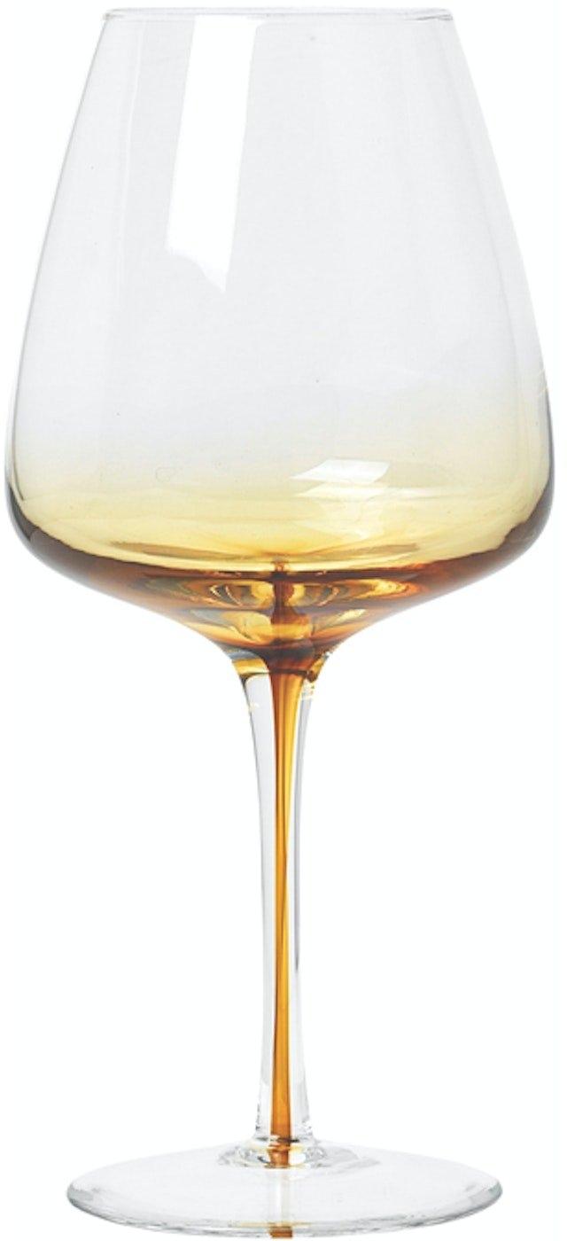 Amber Rødvinsglas i Klar Orange - Elegant Borddækning