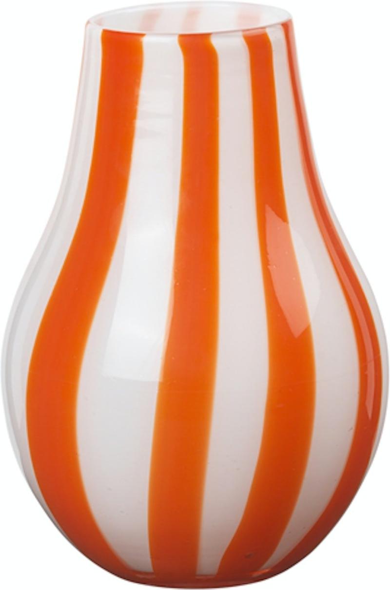 Ada Stripe Vase i Orange - Mundblæst Glas fra Broste Copenhagen
