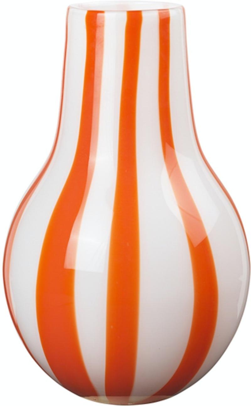Ada Stripe Vase i Orange - Mundblæst Glas fra Broste
