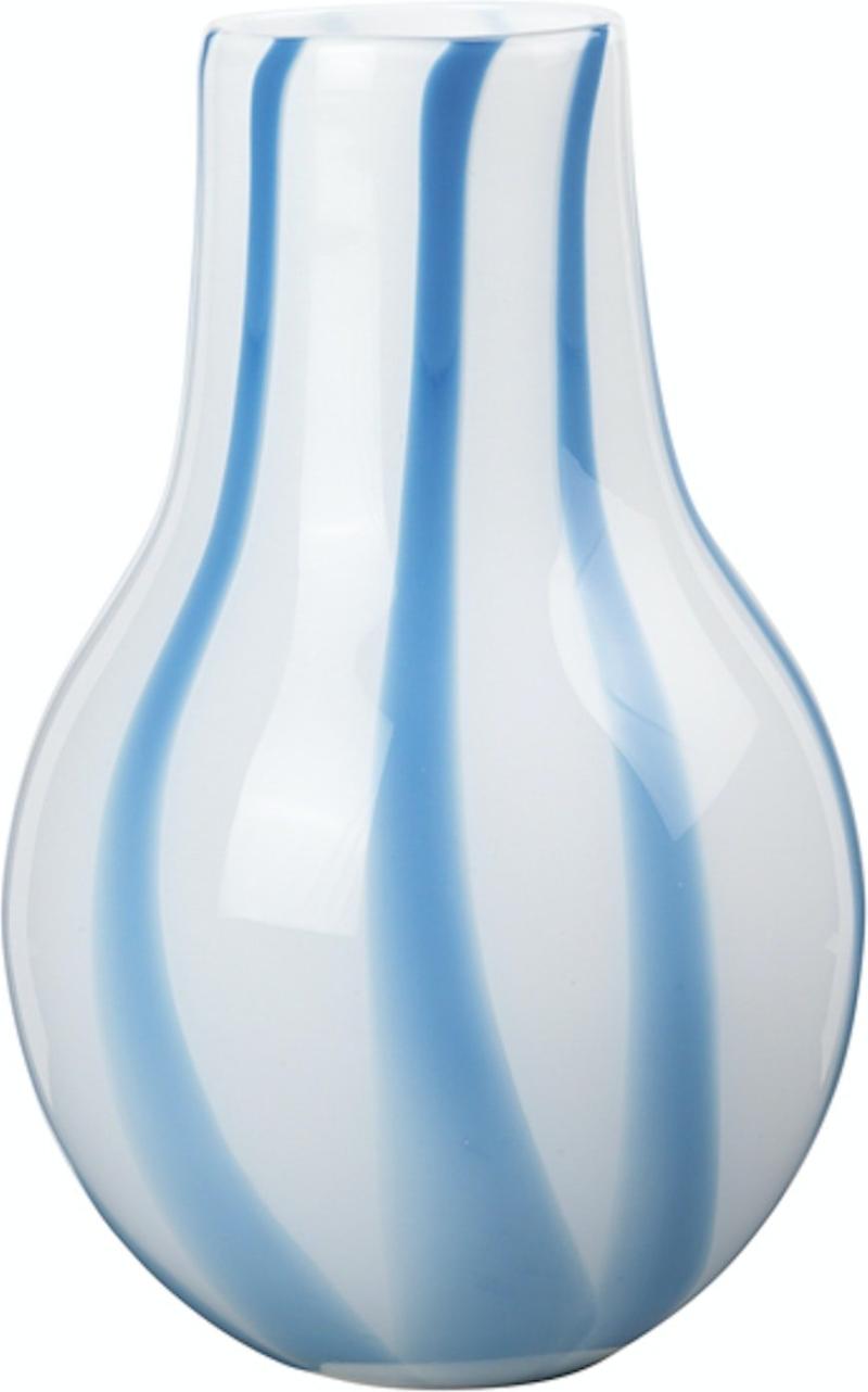 Ada Stripe Vase i Blå - Mundblæst Glas til Dekoration