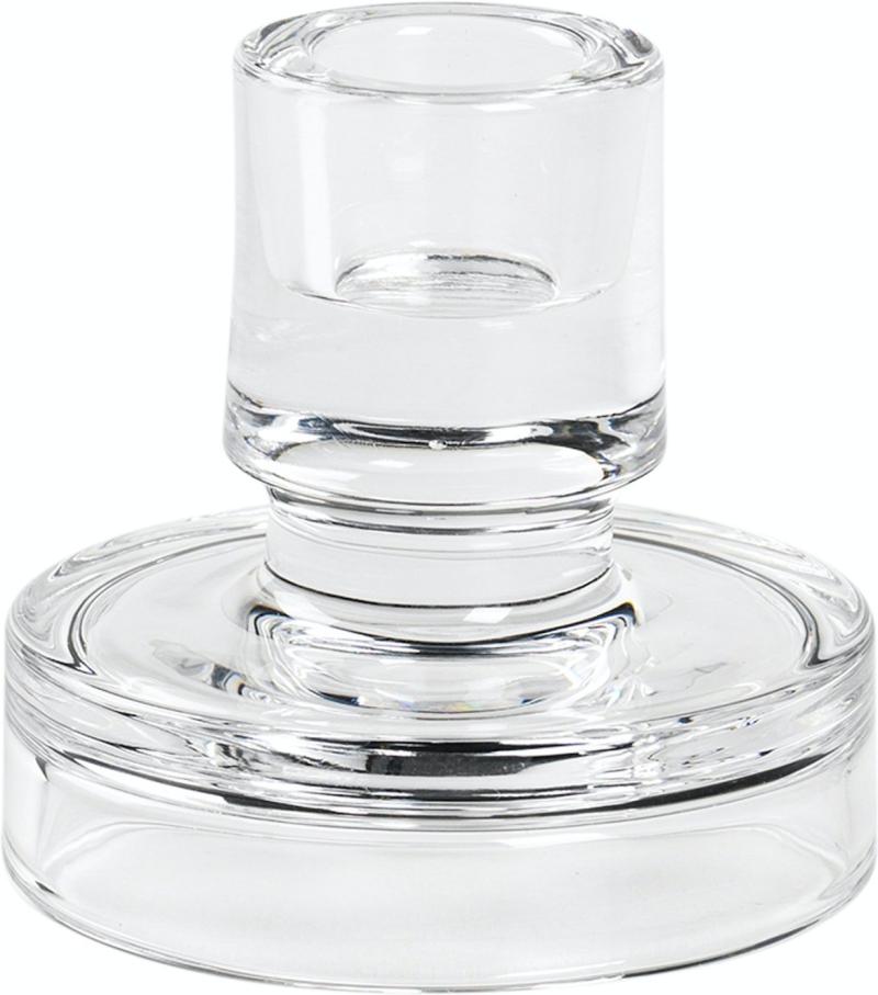 Petra Lysestage i Klar Glas - H8x8 cm