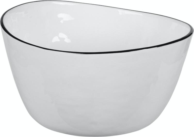 Salt Skål i Hvid og Sort - Elegant Porcelæn fra Broste