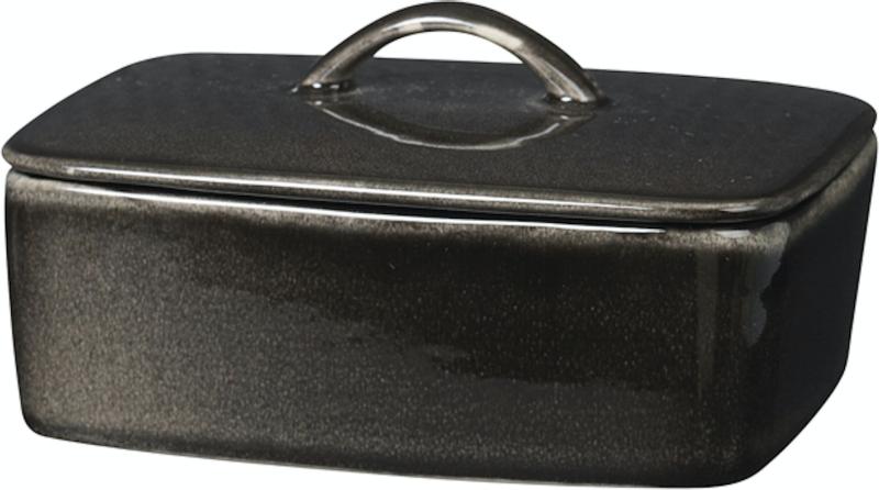 Nordic Coal Smørskål i Sort - Elegant Stentøj