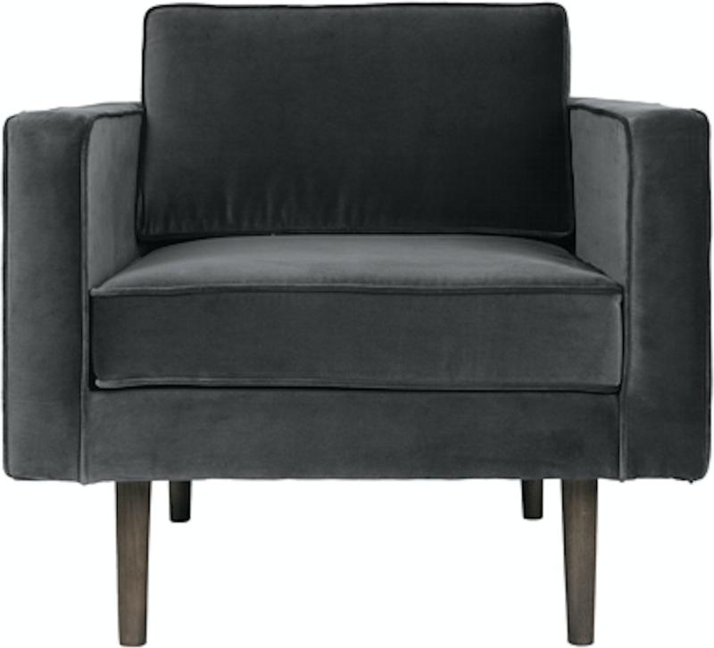 Wind Loungestol i Sort Velour - Stilfuld Komfort til Stuen