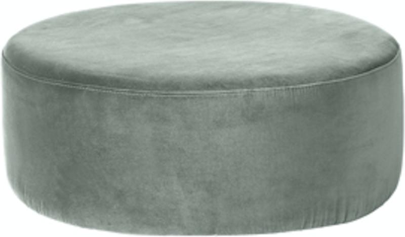 Grøn Velour Puf fra Broste Copenhagen - H82x30 cm