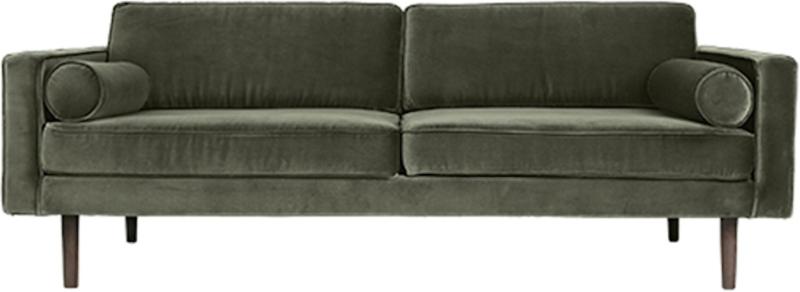 Wind Sofa i Mørk Grøn - Elegant Velour til Stuen