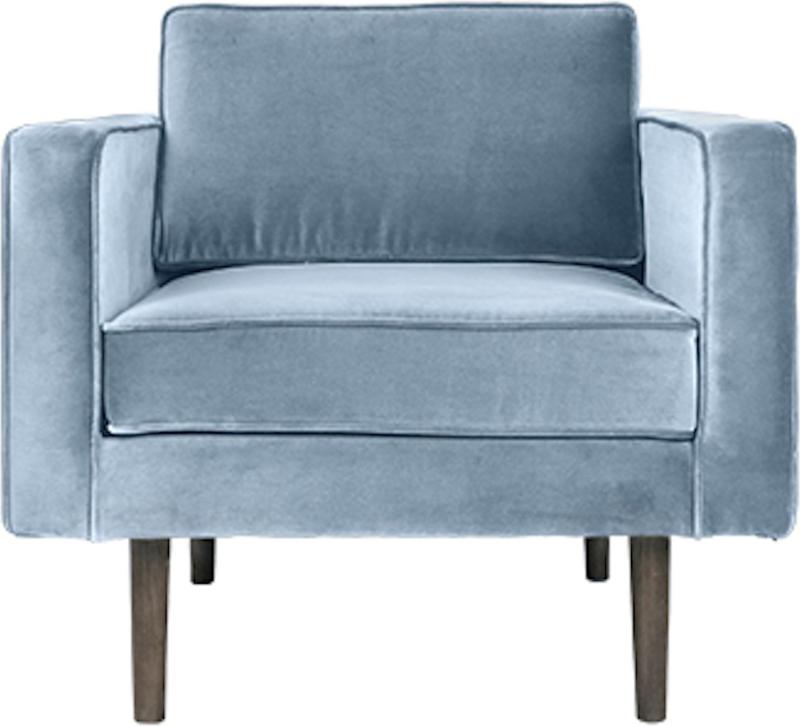 Blå Velour Loungestol fra Broste Copenhagen - Udsalg!