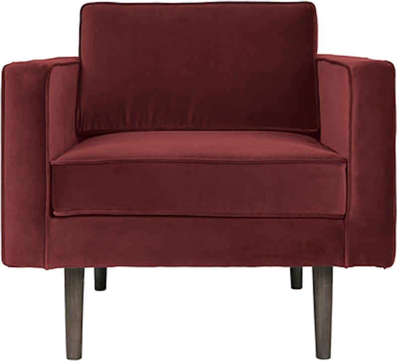 Rød Velour Loungestol - Wind fra Broste Copenhagen