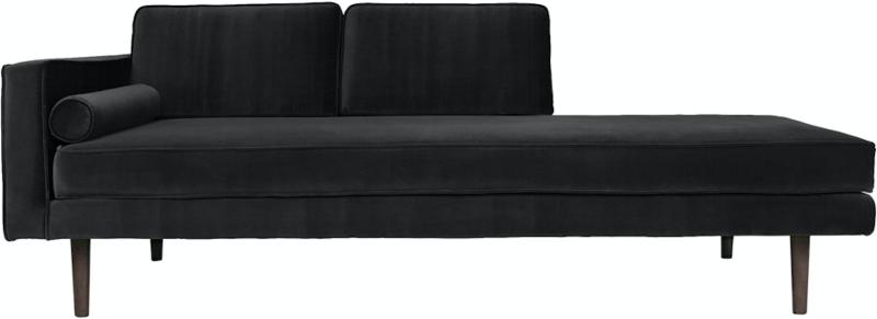 Wind  Chaiselong  Sort  H74x88x200    Velour