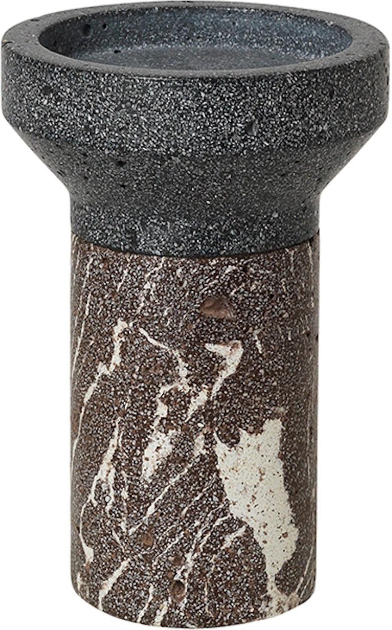 Idun Lysestage Grå Brun H10x15 Terrazzo