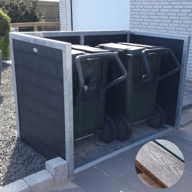Dobbelt Affaldsskjuler i Ash Grey - Elegant Design til Haven