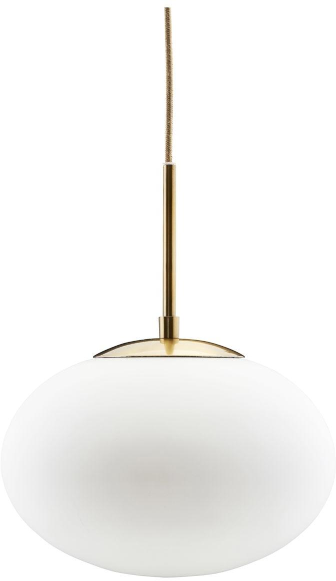 Opal Pendel Lampe Messing Hvid H30x35