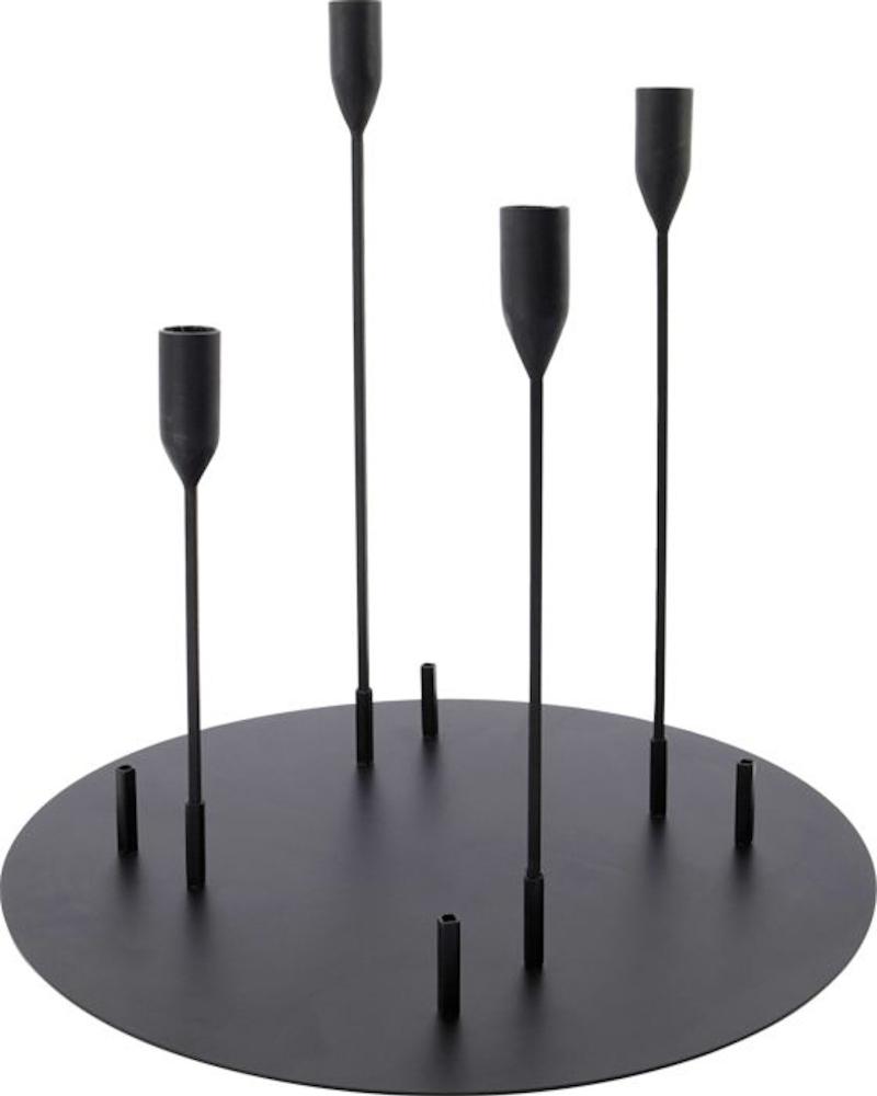 Elegant Sort Lysestage til Stearinlys - H40x38 cm
