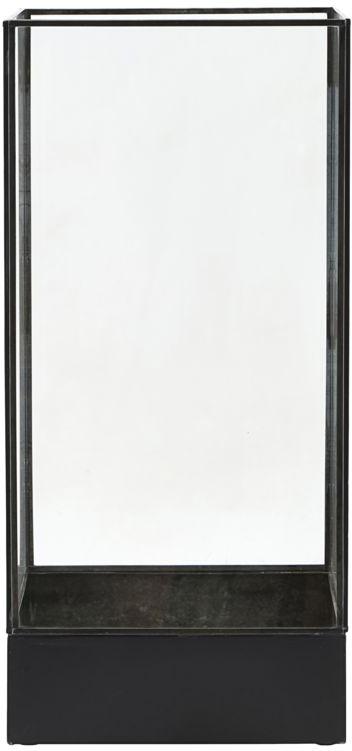 Antik Sort Displayboks i Glas og Messing - Elegant Opbevaring