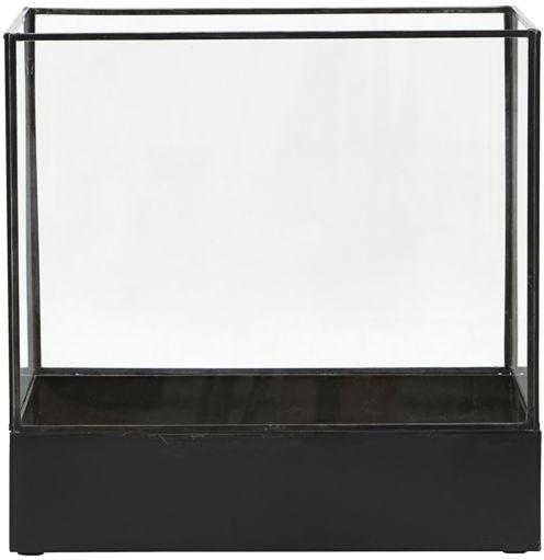 Antik Sort Displayboks i Glas og Messing - Elegant Opbevaring