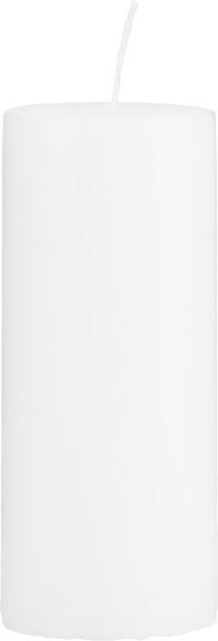 Elegant Hvidt Bloklys i Paraffin - H15 cm, Ø6 cm