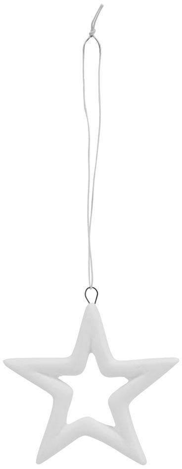 Stjerne Ornament i Hvid Keramik - Elegant Julepynt