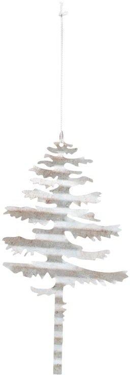 Tin Plate Tree Ornament Sølv