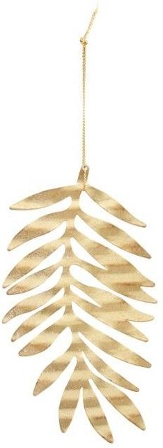 Tinplade Bladornament i Guld - Elegant Julepynt