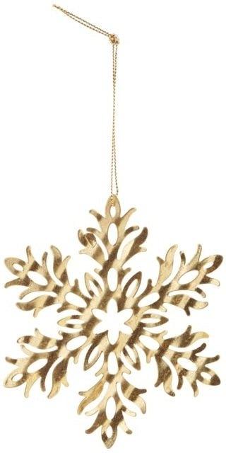 Tin Plade Sneblomst Ornament i Guld - Julepynt