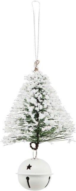 Tree  Amp  Bell  Ornament  Hvid  H8x8x13