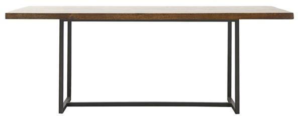 Kant  Spisebord  Mørkebrun Sort  H74x90x200    Mangotræ  Metal