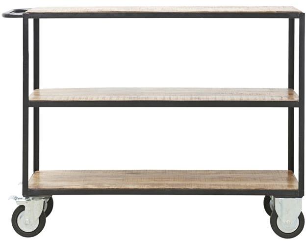 Elegant Essence Trolley med Hylder i Mangotræ og Jern