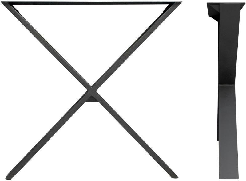 Slim X Base Bordben til Plankebord - Sort Stål Design