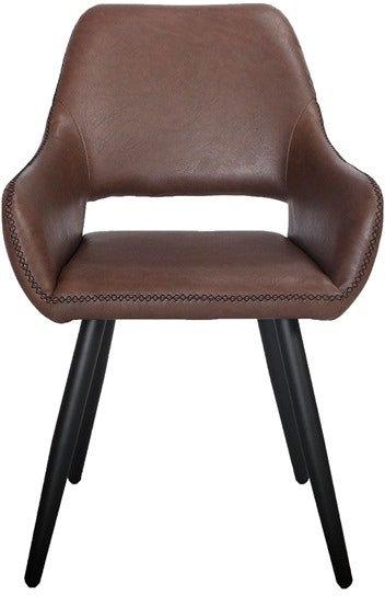Frida Spisebordsstol med Armlæn - Elegant Brun Design