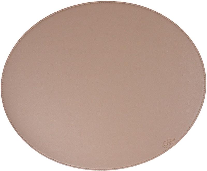 Elegant Beige Dækkeserviet i Imiteret Læder
