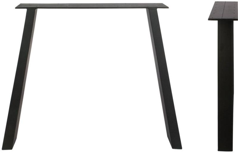 Slanting Bordben i Sort Jern til Plankebord - H71 cm