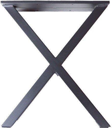 Stilfulde Bænkben med X-stel i Sort Stål - H42 cm