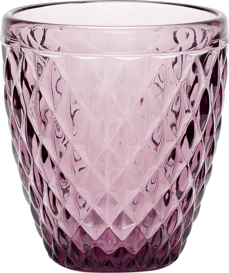 Elegant Fyrfadsglas i Lilla med Mønster - Azure Elegance