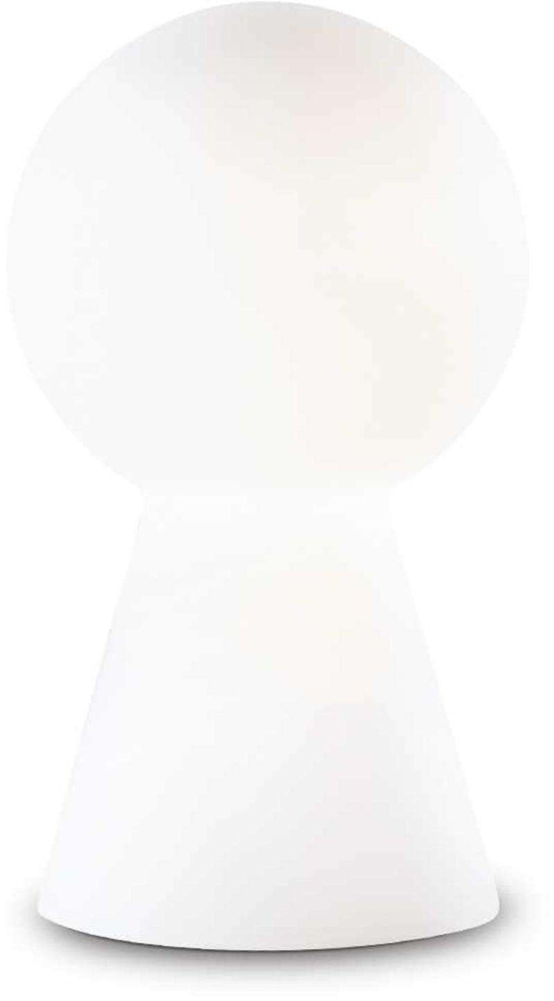 Birillo Bordlampe E27 - Elegant Hvid Glas Belysning
