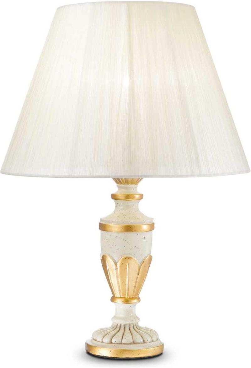 Firenze Bordlampe i Hvid Metal med Bladguld - Elegance!