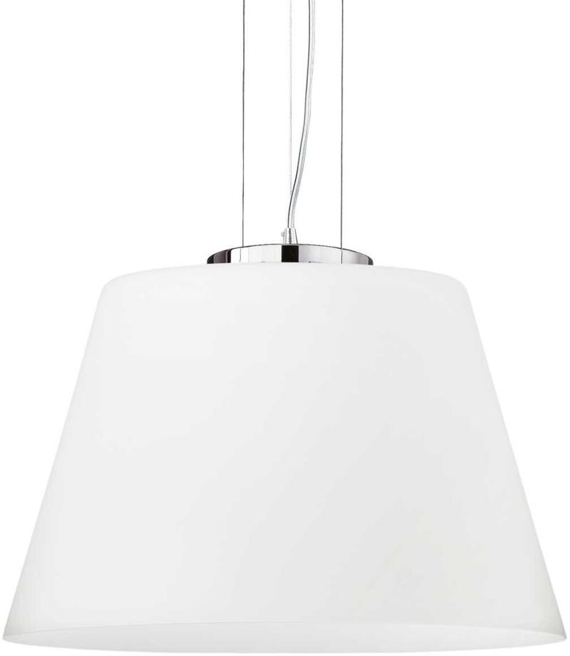 Cylinder Pendel Lampe i Hvid Krom - Elegant Belysning