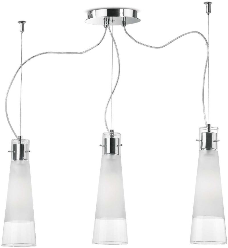 Kuky Pendel Lampe E27 Max 60w E27 Gennemsigtig Krom Glas L670xhmin440 Max1300xb200mm