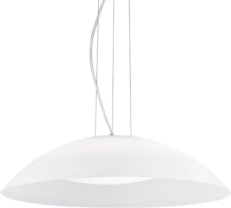 Lena Pendel Lampe E27 Max 60w E27 Hvid Krom Glas ø640xhmin250 Max2340mm