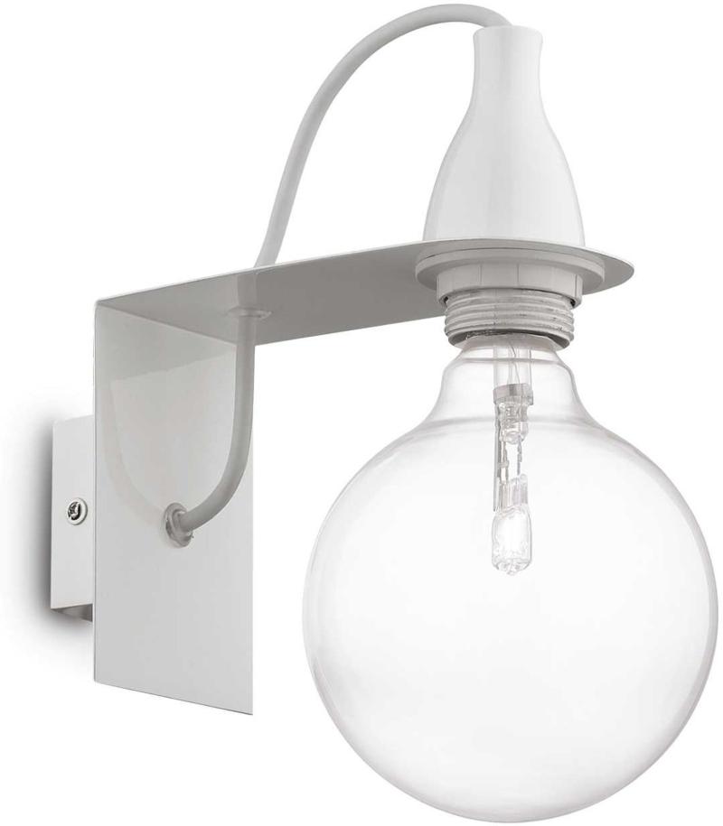 Minimalistisk Væglampe i Hvid Metal og Glas - Elegant Belysning